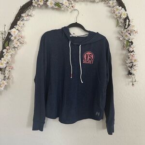 • Victoria's Secret • Navy Blue Hoodie with Pink Logo